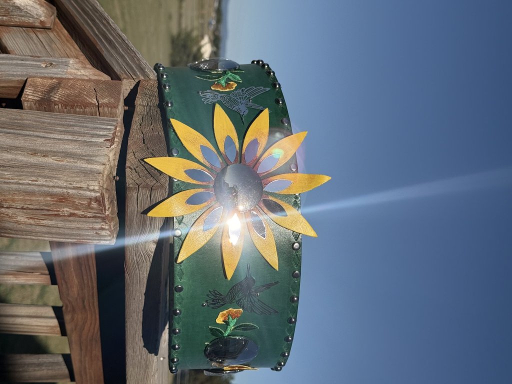 Green sunflower belt
