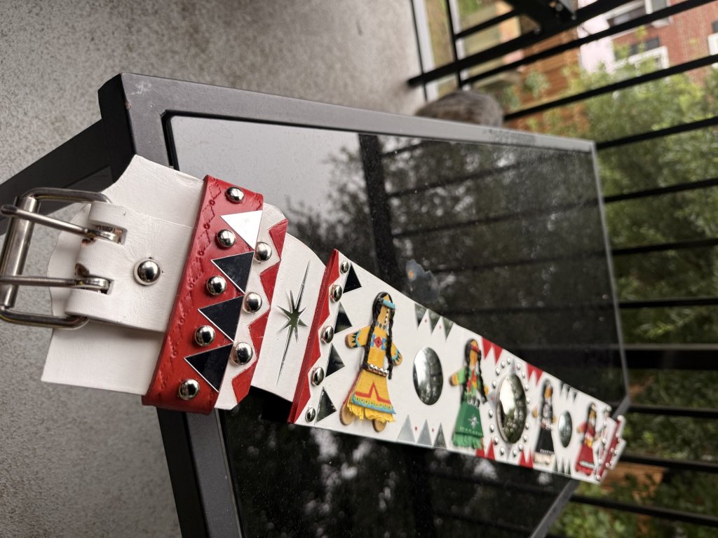 Red and white dancer belt