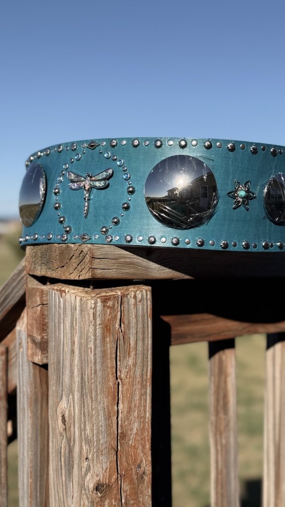 Teal dragonfly belt